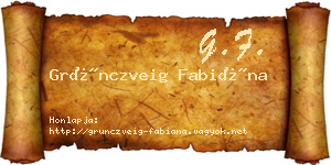 Grünczveig Fabiána névjegykártya